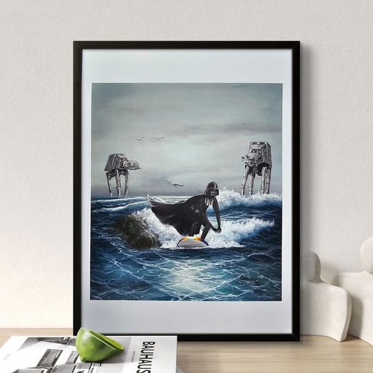Darth Surfer - Kunstdruck