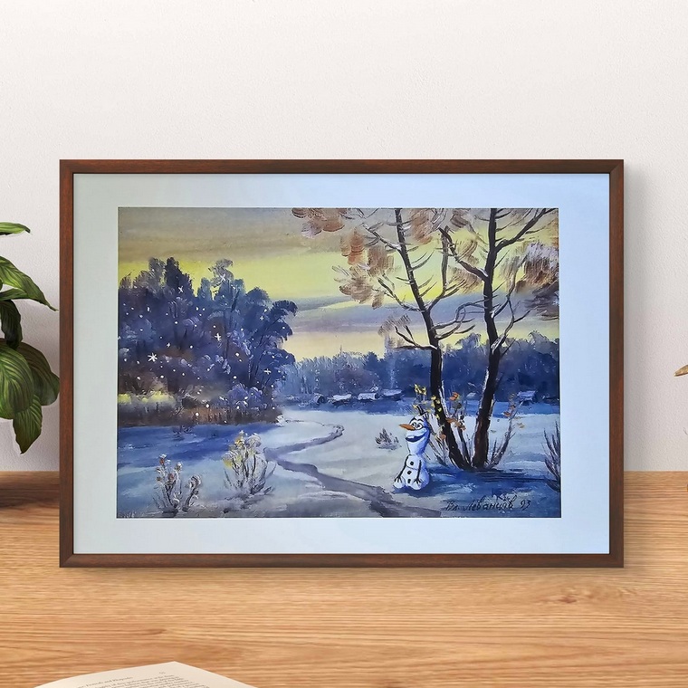 Olaf im Winterwunderland - Kunstdruck