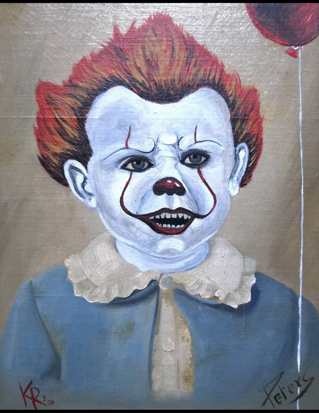 Verkauft - Der kleine Pennywise - Original Upcycling Bild – Bild 2