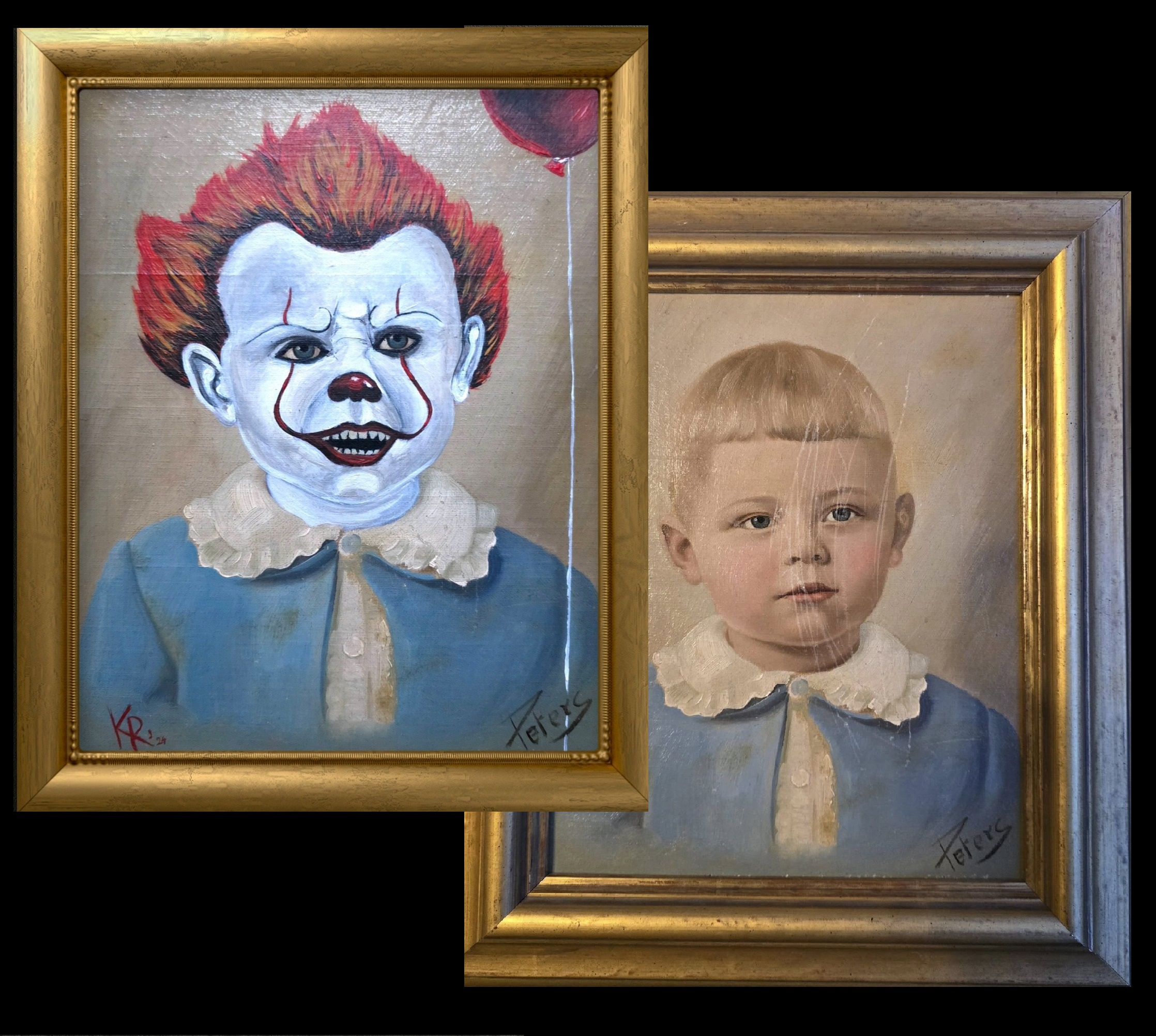 Verkauft - Der kleine Pennywise - Original Upcycling Bild – Bild 3