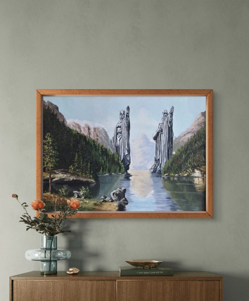 verkauft - Die Argonath am Königssee - Original Upcycling Bild