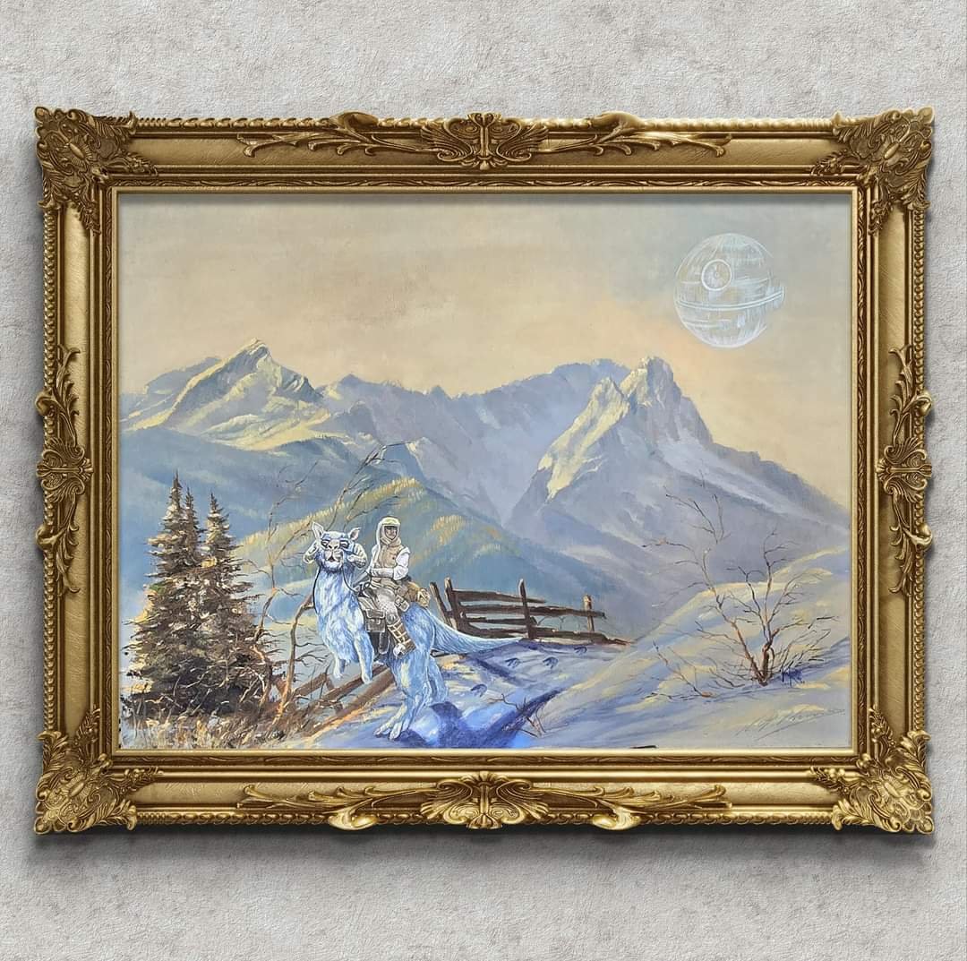 Verkauft - Luke Skywalker unterwegs auf Hoth - Original Upcycling Bild