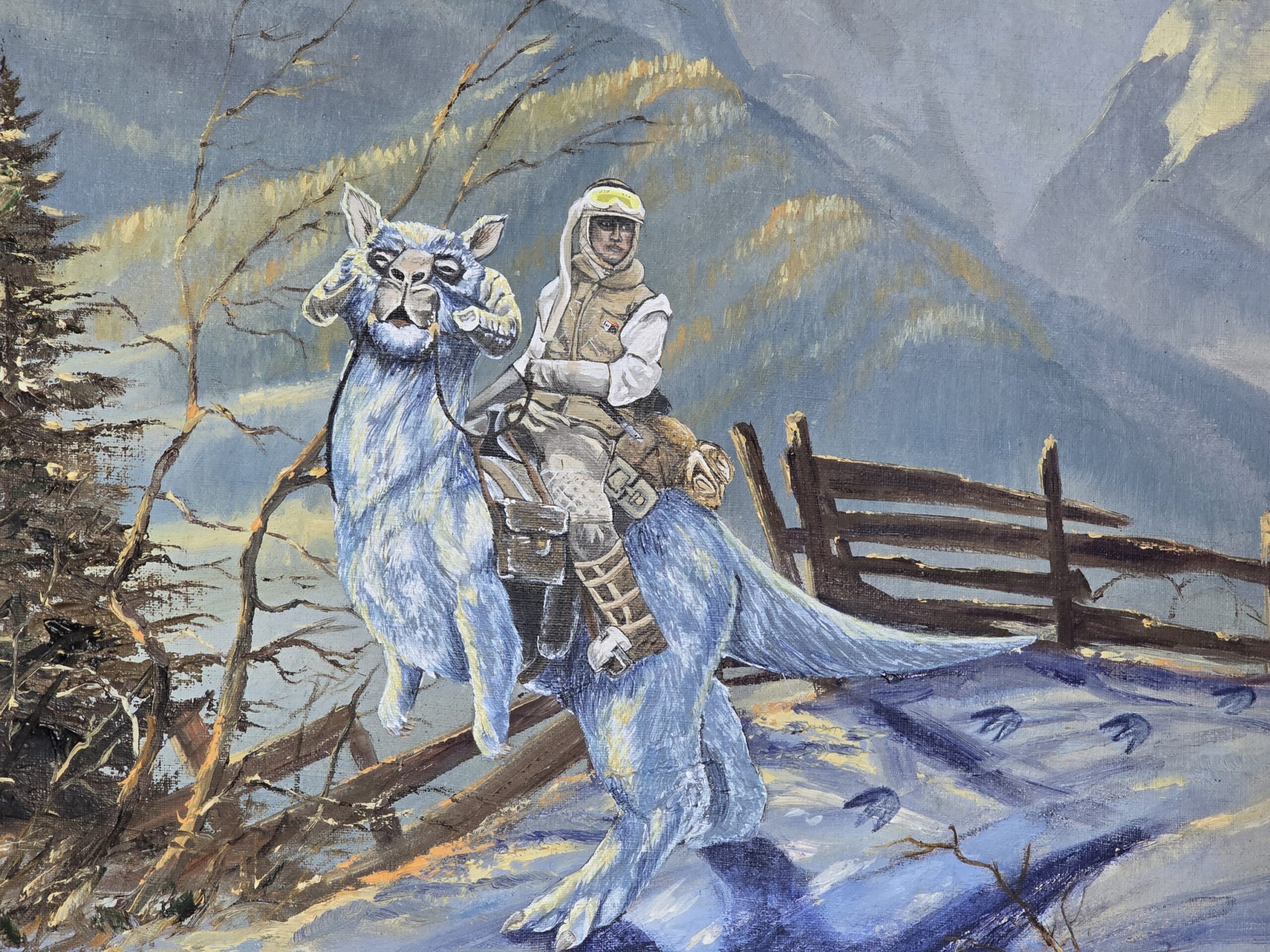 Verkauft - Luke Skywalker unterwegs auf Hoth - Original Upcycling Bild – Bild 3