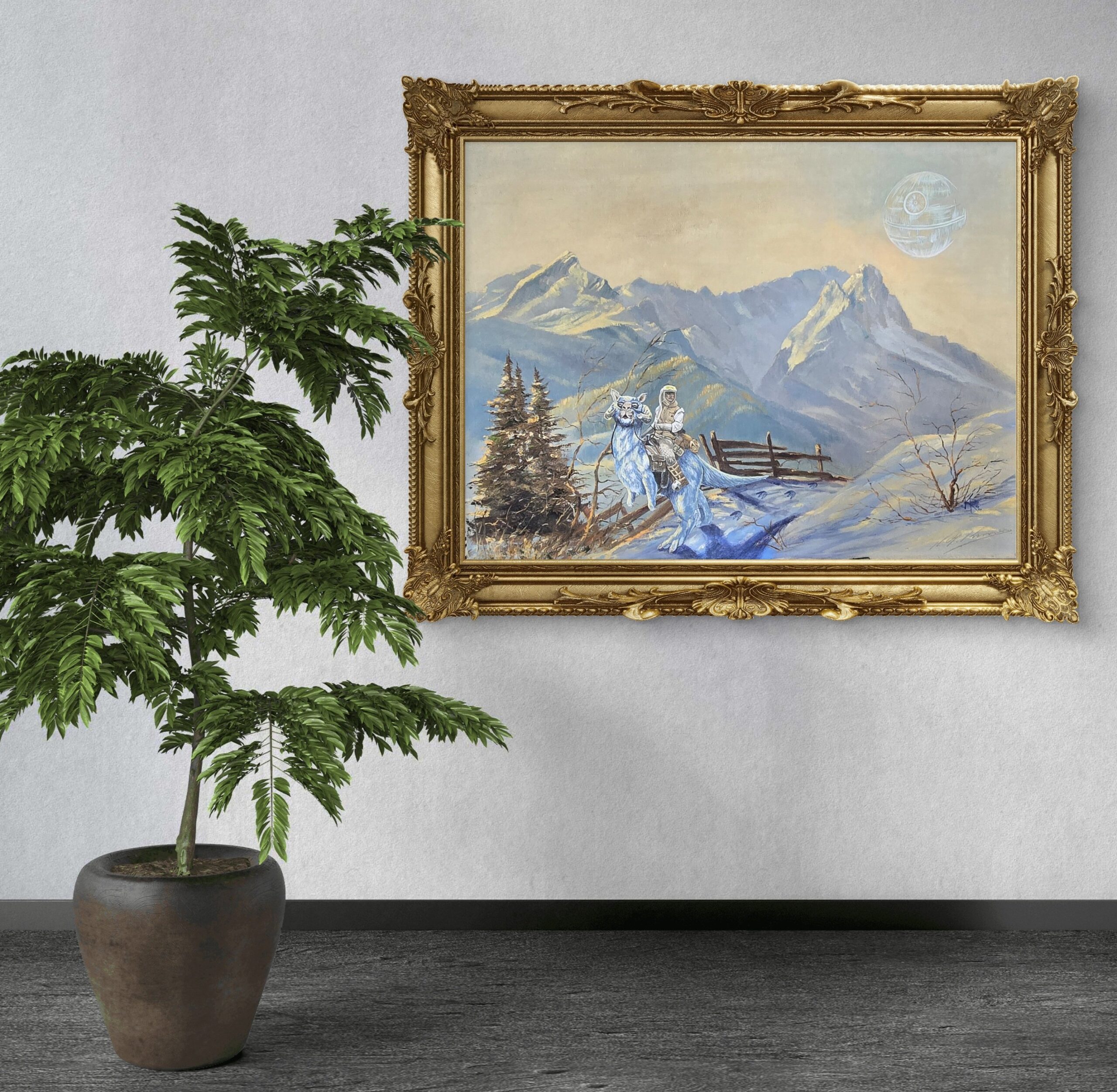 Verkauft - Luke Skywalker unterwegs auf Hoth - Original Upcycling Bild – Bild 4