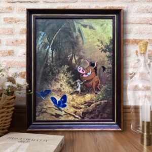 Verkauft - Timon und Pumba auf Insekten jagt - Original Upcycling Bild