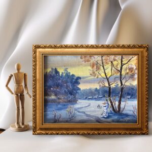 Verkauft - Olaf im Schnee - Original Upcycling Bild