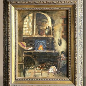 Verkauft - Die Feuerstelle - Original Upcycling Bild