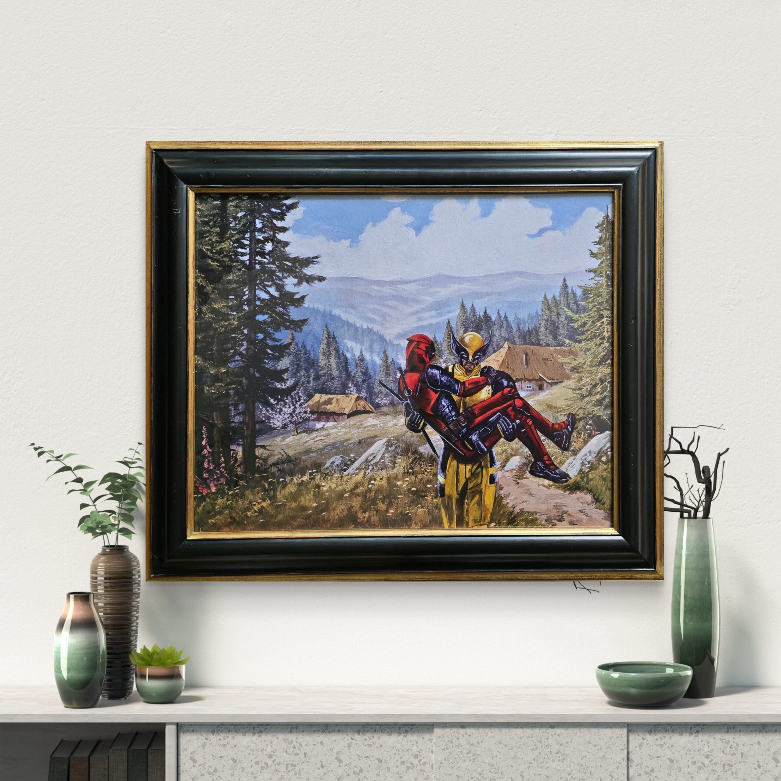 Deadpool und Wolverin - Gerahmter Kunstdruck